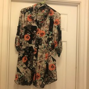 Style & Co Sheer floral blouse